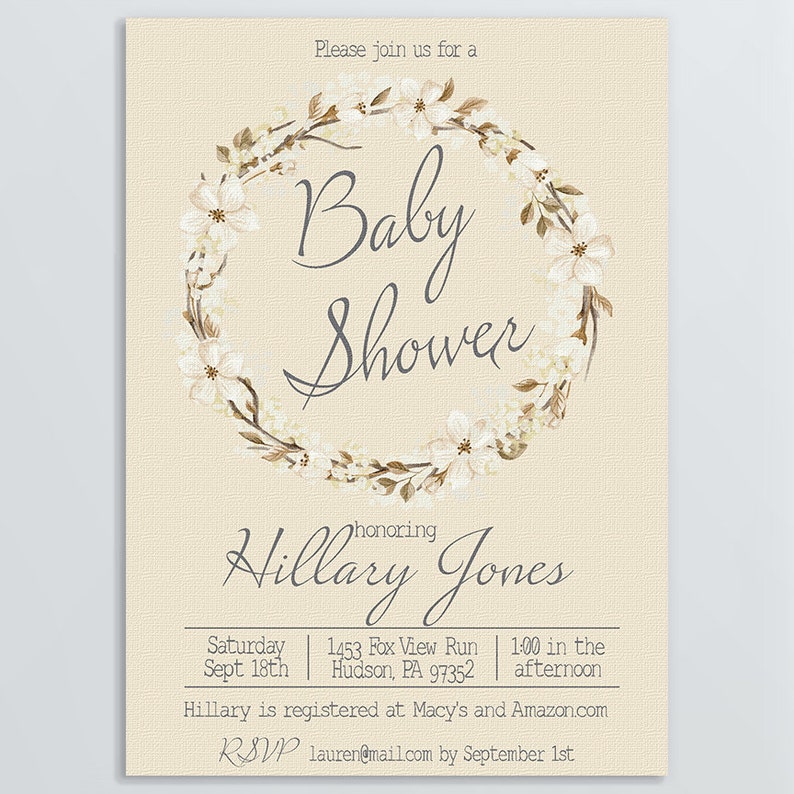 Baby Shower Invitation Printable Gender Neutral Baby ...