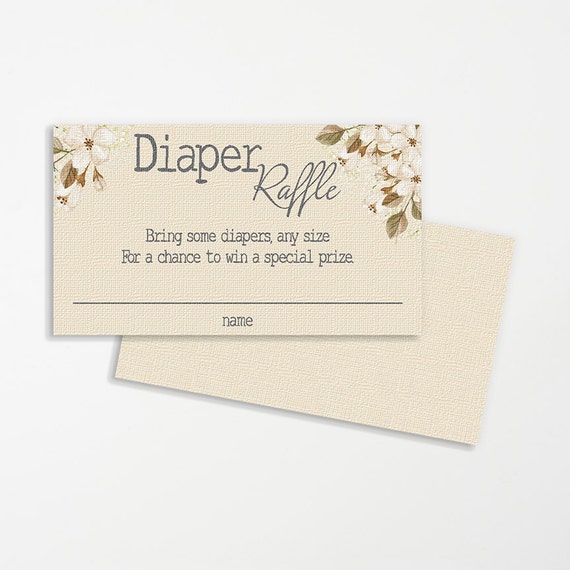 Diaper Raffle Baby Shower Invitation Insert Printable Etsy