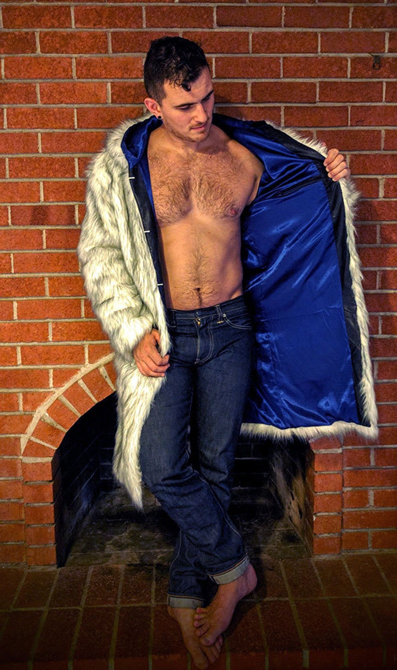 Ready to ship Faux Fur Husky Coat with Blue Liner