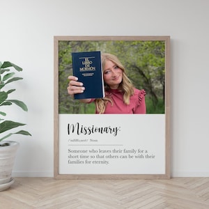 8x10 Custom Mission Photo with Missionary Definition Digital Download - Missionary Home Decor Print - Missionary Called to Serve Printable
