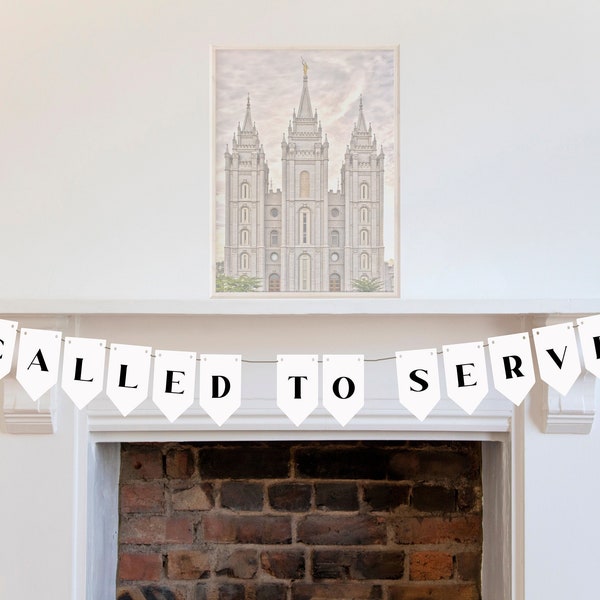 Called to Serve Missionary Banner Printable - Missionary Call Opening - Missionary Farewell Bunting Banner - Missionary Homecoming Banner