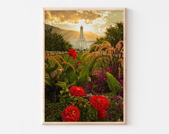 Mt. Timpanogos Temple Photograph, Fine Art Temple Print