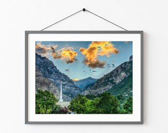 Provo Utah Temple Photograph, Temple Art Wall Print