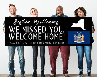 Welcome Home Missionary Banner – Custom Mission Homecoming Yard Sign (6'x2')