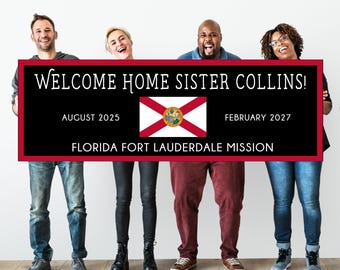 Welcome Home Missionary Banner – Custom Mission Homecoming Yard Sign (6'x2')
