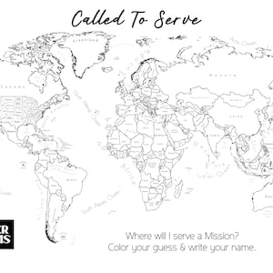 Missionary Map Print - Missionary Call Opening Party Poster - Called to Serve Map Poster ...