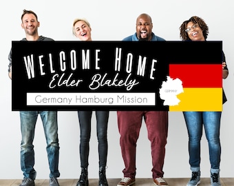 Welcome Home Missionary Banner – Custom Mission Homecoming Yard Sign (6'x2')