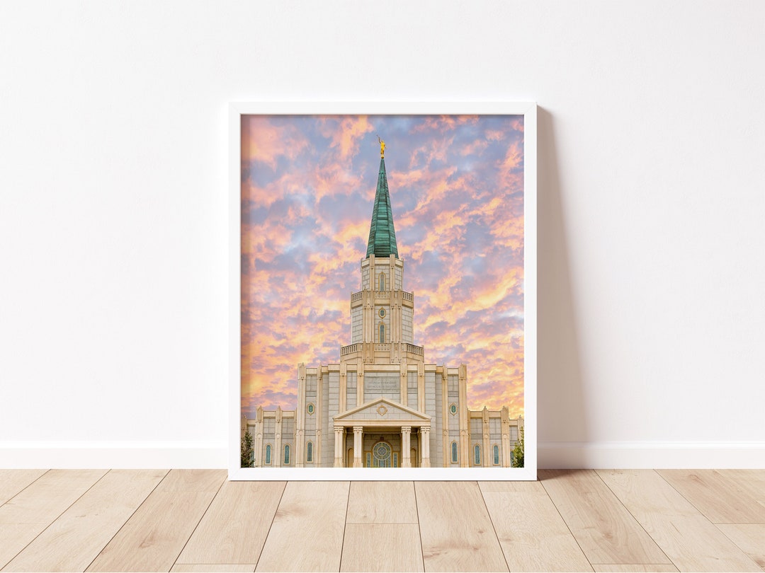 LDS Houston, TX Temple Sunset Photograph Fine Art Print - Home Decor ...