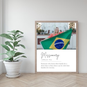 8x10 Custom Mission Photo with Missionary Definition Digital Download - Missionary Home Decor Print - Missionary Called to Serve Printable