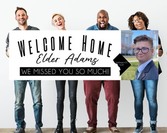 Welcome Home Missionary Banner – Custom Mission Homecoming Sign, 6’x2’ Print