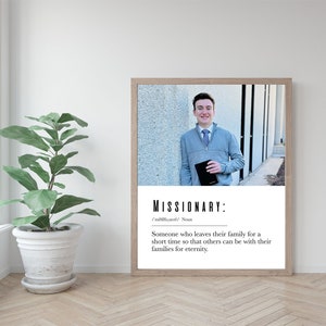 8x10 Custom Mission Photo with Missionary Definition Digital Download - Missionary Home Decor Print - Missionary Called to Serve Printable