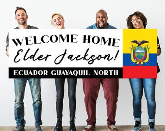 Welcome Home Missionary Banner – Custom Mission Homecoming Yard Sign (6'x2')