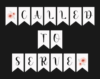 Sister Missionary Banner – Farewell or Homecoming, Pink Roses (Digital Download)