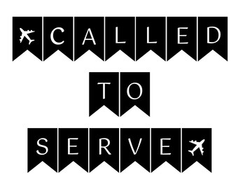 Missionary Banner Printable – Called to Serve, Airplane Design (Digital Download)