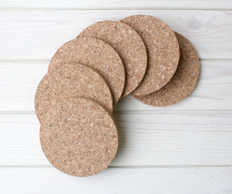 Round cork coasters thick 3/8 10mm set of 6 pcs Etsy