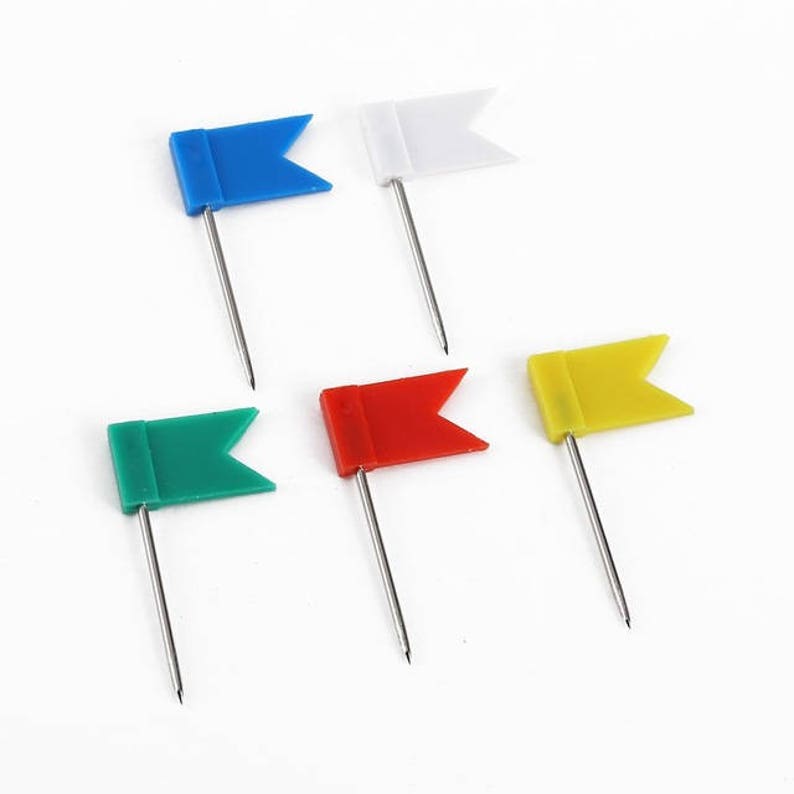 Flag shaped Push Pins for Cork board map pin board thumb Etsy