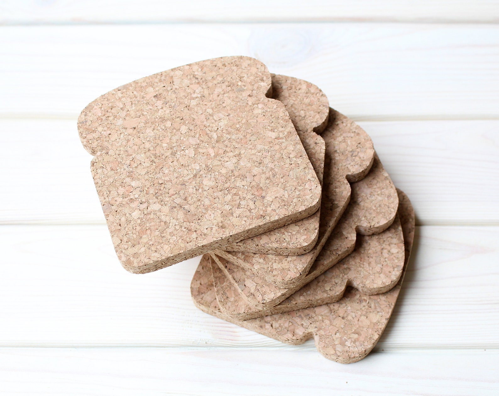 Toast cork coasters set of 6 pcs bread shaped trivets for hot Etsy
