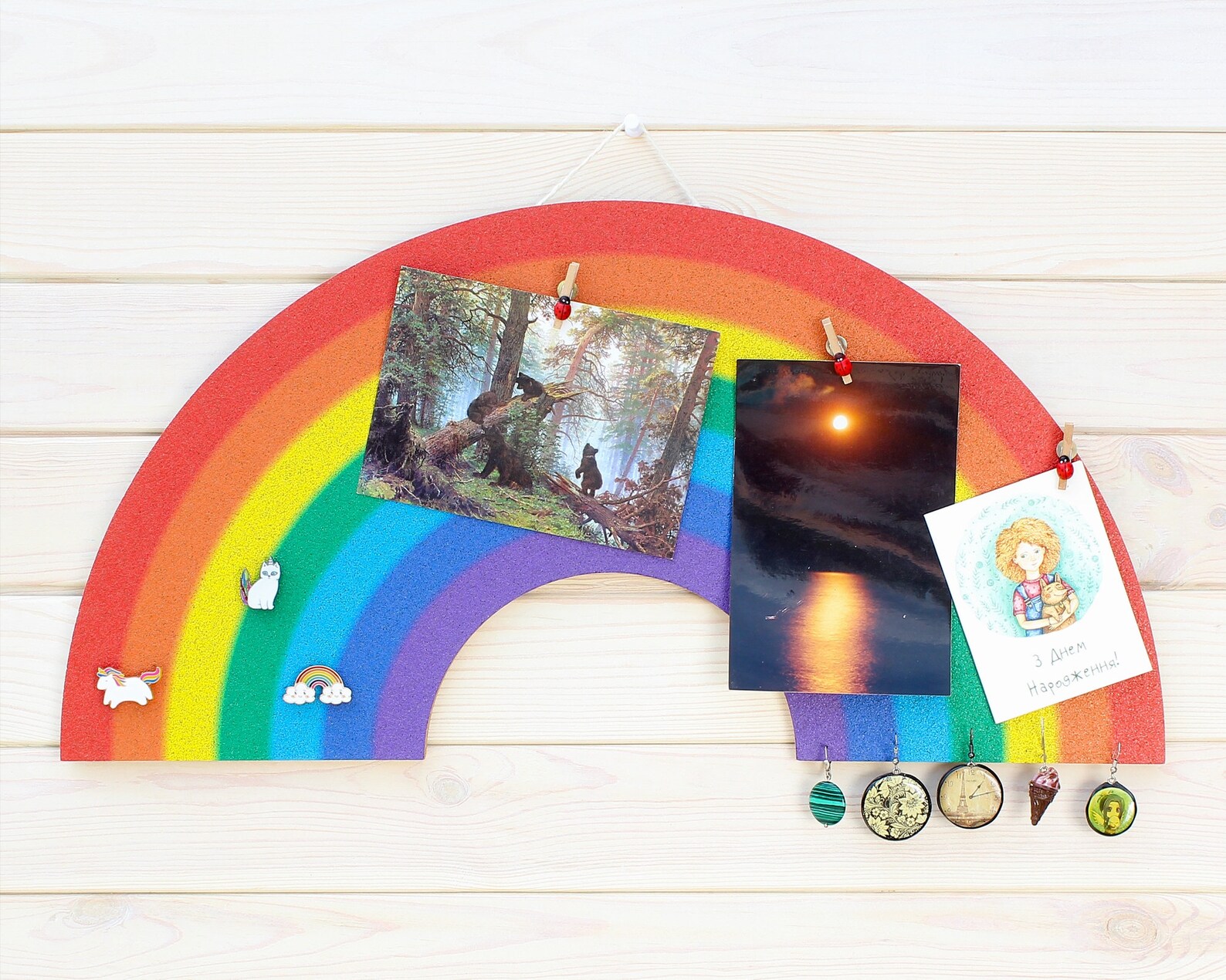 RAINBOW cork board pin board notice memo message photos note Etsy