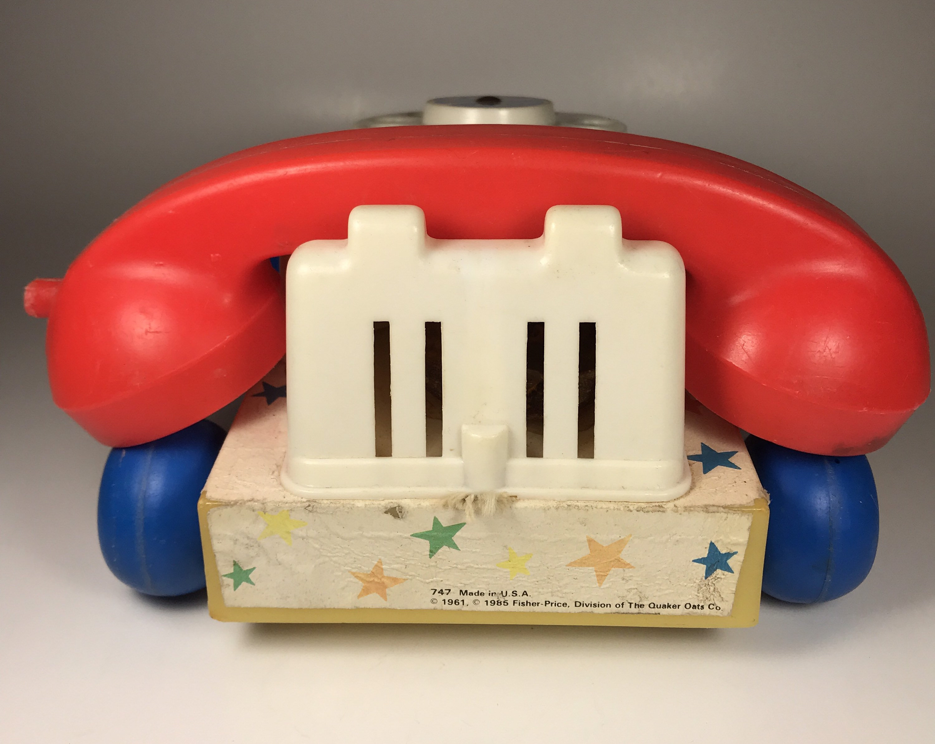 アンティークFisher-Price チャッターテレフォン 木製 1960年代 1961 Vintage FISHER PRICE Wooden CHATTER TELEPHONE Pull Toy