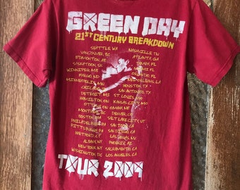 Vintage 1990's // Green Day 21st Century Breakdown AOP T-shirt // XL // Hanes Heavyweight // Black // Great Condition // Kleding Gender-neutrale kleding volwassenen Tops & T-shirts T-shirts T-shirts met print 