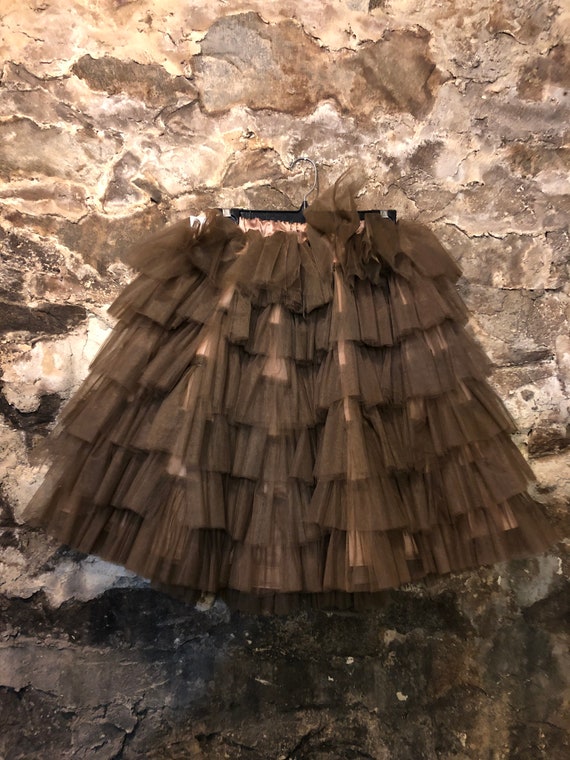 VINTAGE Brown Tulle Petticoat