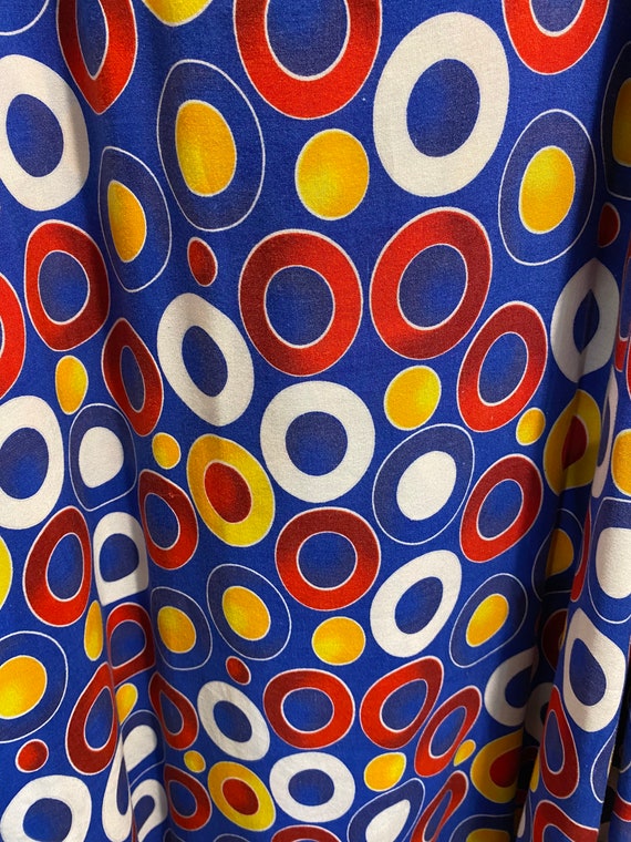 VINTAGE blue multicolour circle print dress - image 3
