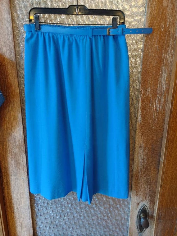 Vintage Women's Blue Alfred Dinner Skirt with Matc