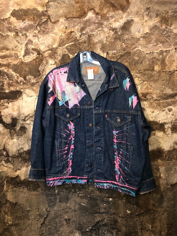 VINTAGE Hand Painted Levis Denim Jacket