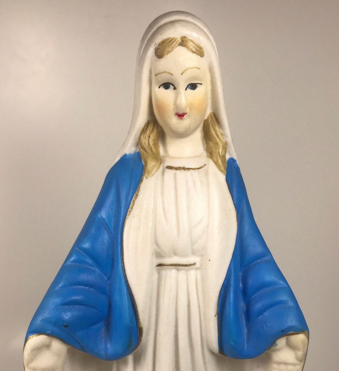 Vintage Ceramic Mother Mary Statue Etsy