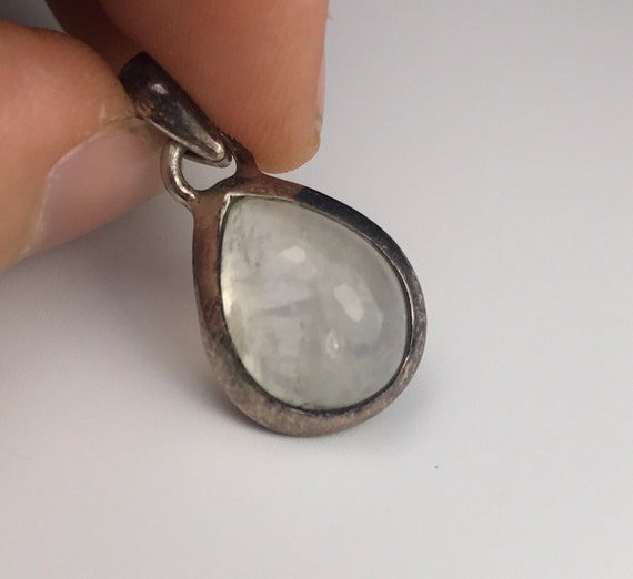 Pear Shaped Moonstone Sterling Silver Pendant - image 1