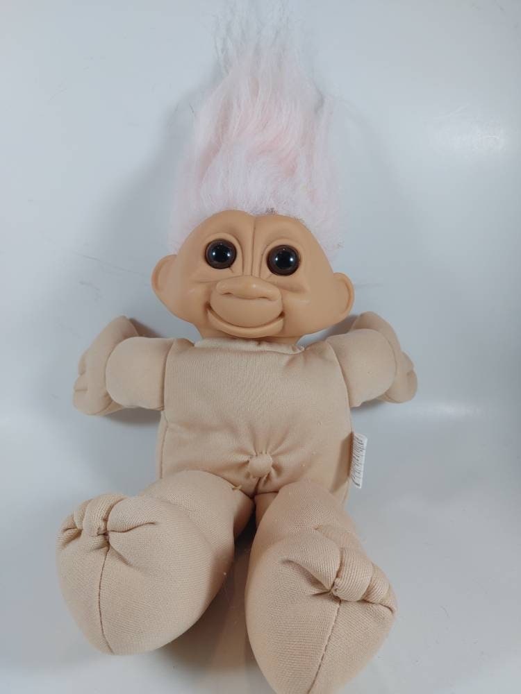 Buy Vintage Plush Troll Doll With Light Pink Hair and Brown Eyes Online in  India 