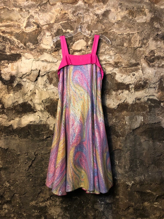VINTAGE Groovy Psychedelic Pink Dress