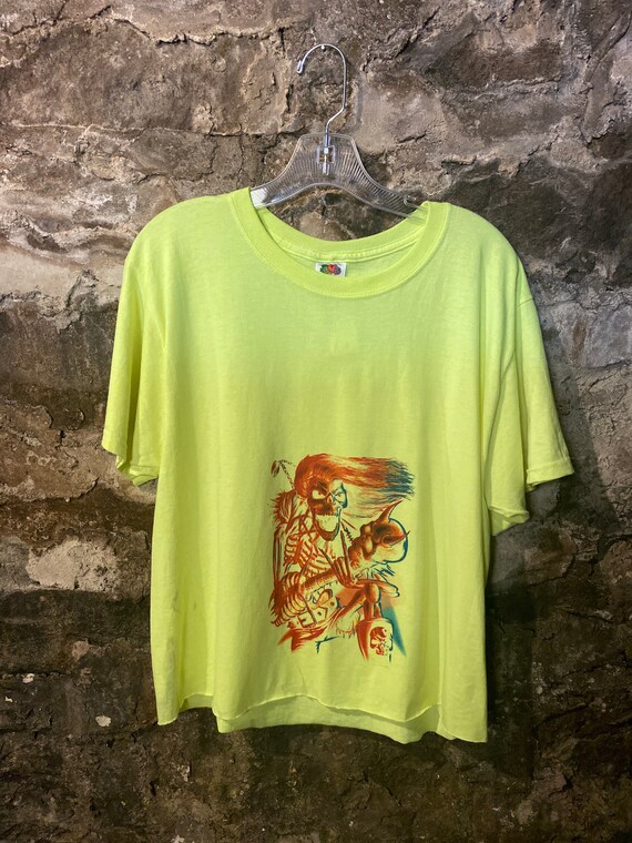 VINTAGE Highlighter Yellow Skull Tshirt Etsy