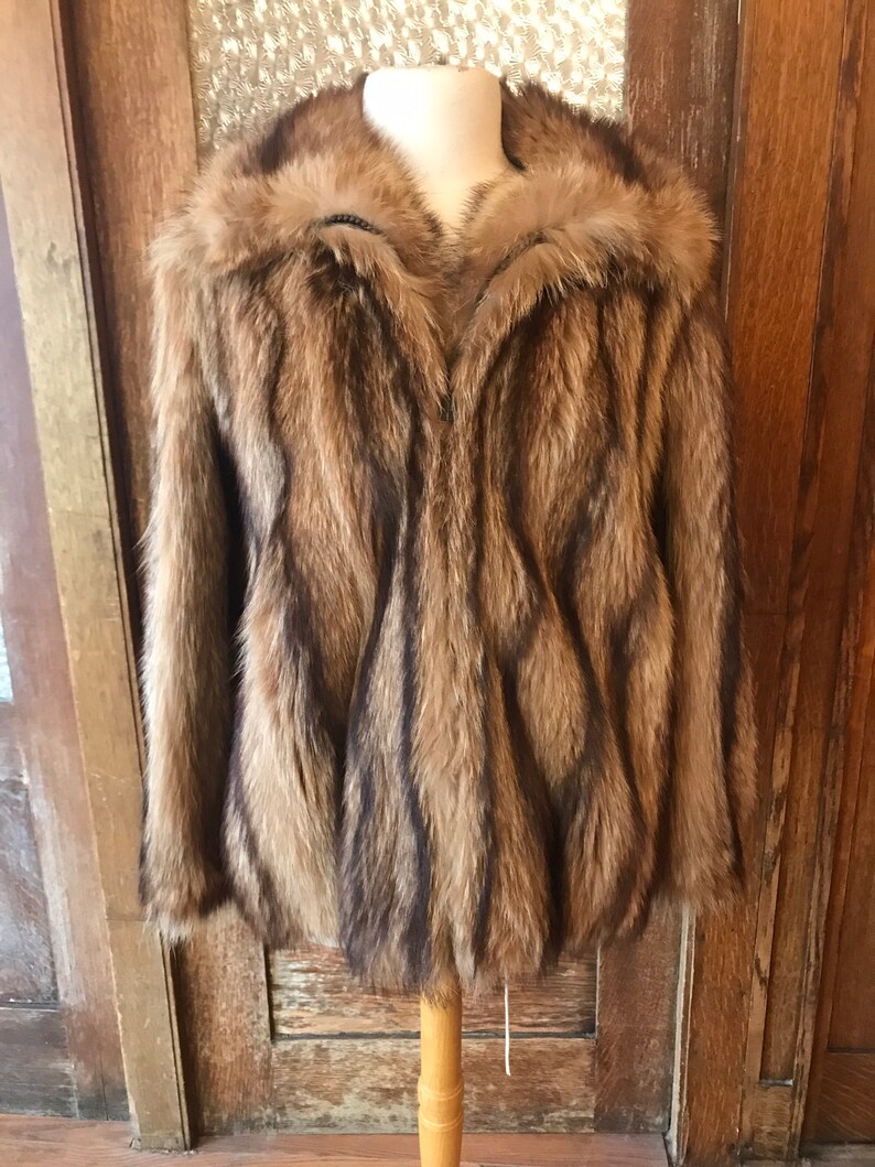 Vintage Genuine Muskrat Fur Coat Etsy
