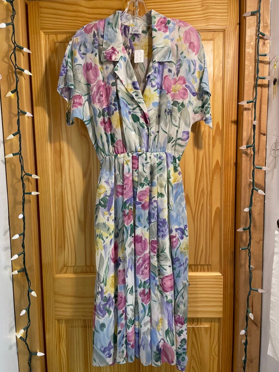 VINTAGE multicolour floral dress - image 1