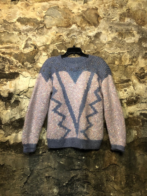 VINTAGE Purple Abstract Sweater