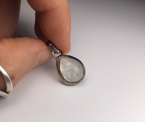 Pear Shaped Moonstone Sterling Silver Pendant - image 2