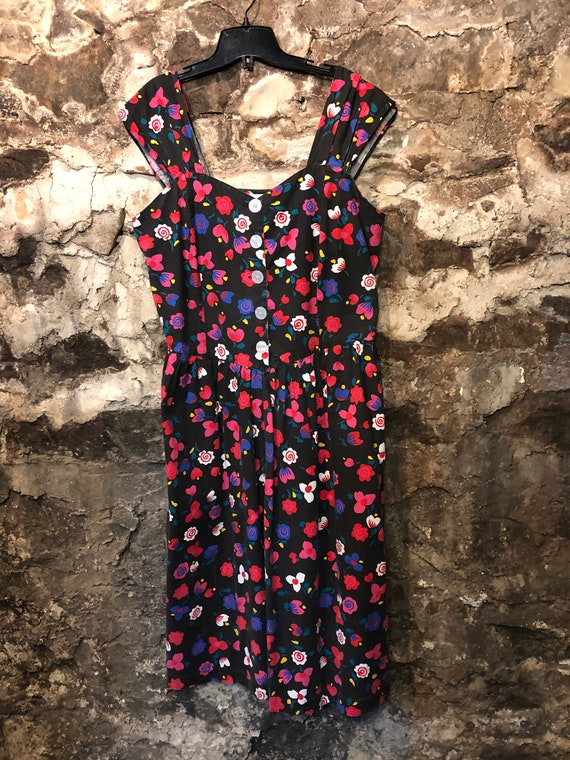 VINTAGE 90s Grungy Floral Sun Dress