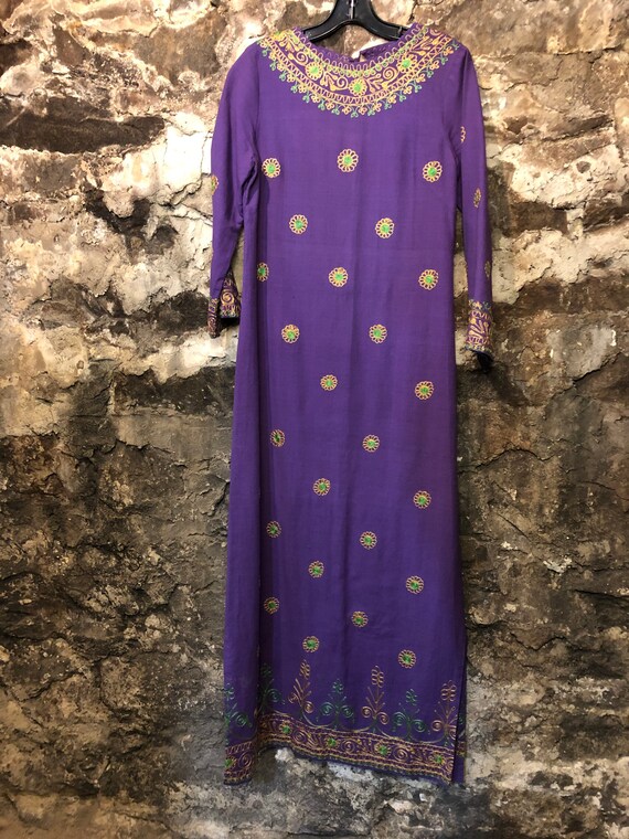 VINTAGE 70s Pakistani Embroidered Dress