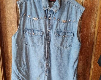 Denim Fishing Vest - Etsy