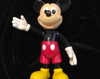 VINTAGE Disney Mickey Mouse Figurine with Moveable Joints!