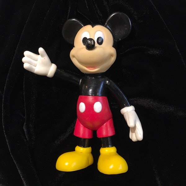 VINTAGE Disney Mickey Mouse Figurine with Moveable Joints!