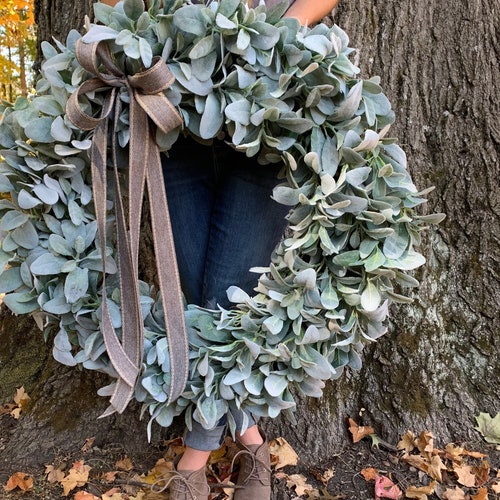 Large Lambs Ear Wreath Spring Lamb's Ear Wreath Summer Etsy