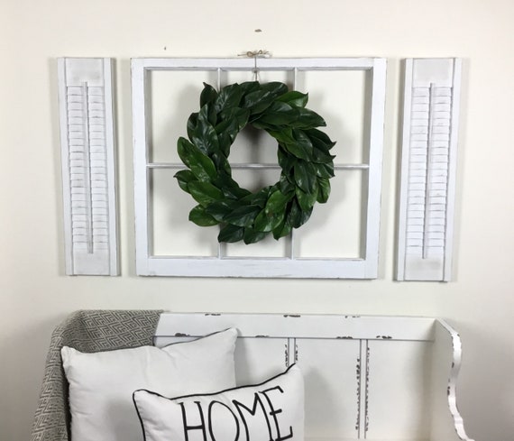 pix Old Window Frame With Wreath etsy