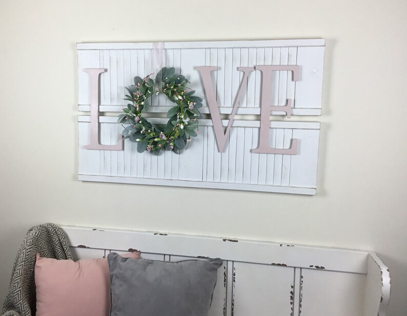 All Season Shutter Wall Decor With Love Sign