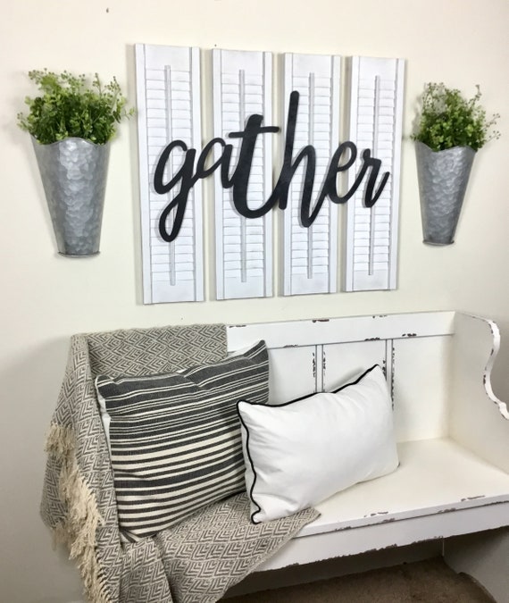 Gather Sign Shutter Set Wall Decor Four - Shutter Wall Decor Gather Sign Shutter Set Wall Decor Four - Shutter Wall Decor