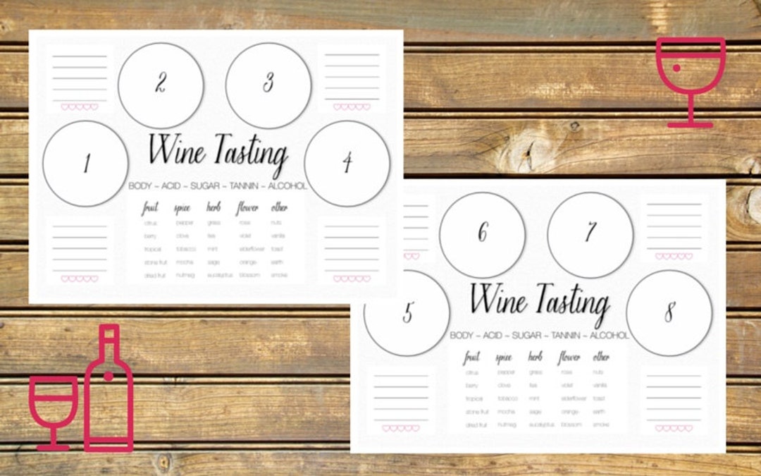 Wine Tasting Scorecard Printable - Etsy