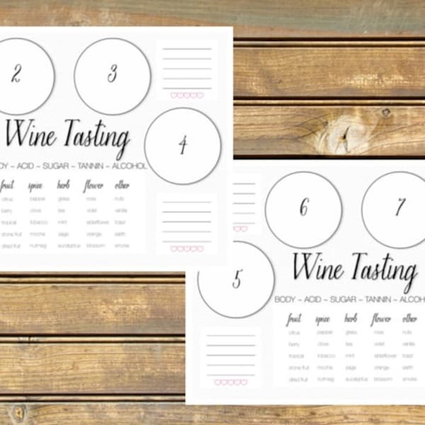 Wine Tasting Scorecard Printable