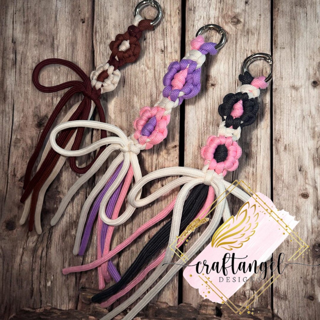 Handmade Braided Keychain | Macrame Boho Keychain | Purse Decoration - Etsy
