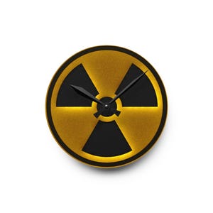 Radioactive Symbol Wall Clock, Science Home Decor